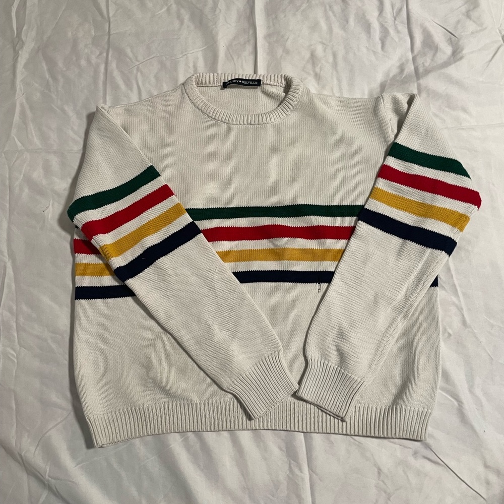 brandy melville white knit sweater